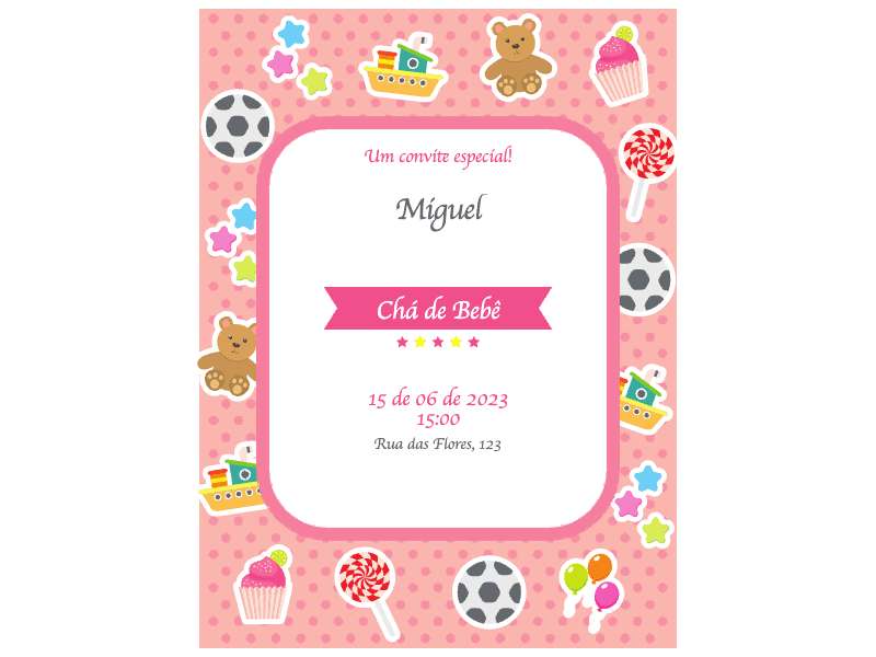 convite brinquedos